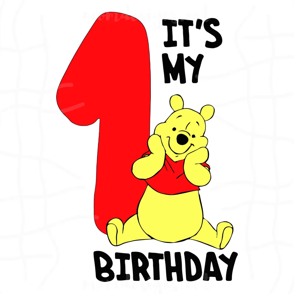 Winnie The Pooh 1St Birthday Svg