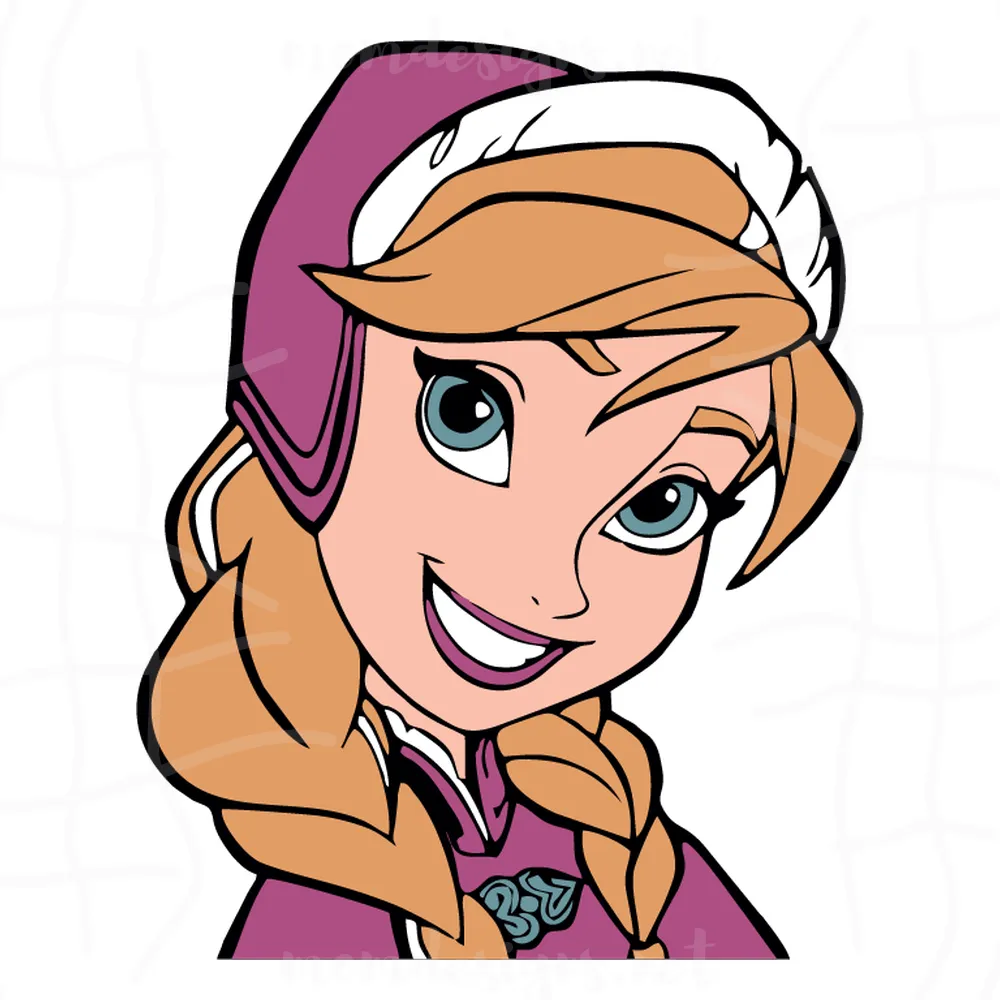 Anna Svg, Anna Princess Svg, Anna Frozen Svg, Disney Princess Svg, Princess Svg