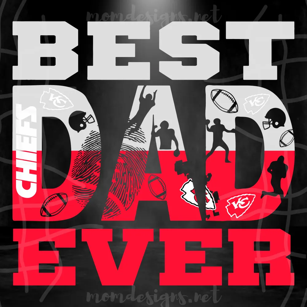 Best Dad Ever Kansas City Chiefs Svg, Best Dad Ever Svg, Trending Dad Nfl Svg