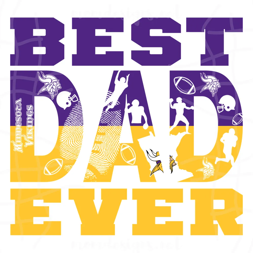 Minnesota Vikings Best Dad Ever Svg, Fathers Day Svg, Father Svg, Fathers Gift, Dad Svg, Dad Gift Svg, Nfl Svg, Sport Svg, Sport Gift Svg, Football Svg, Minnesota Vikings Svg, Sport Dad Svg