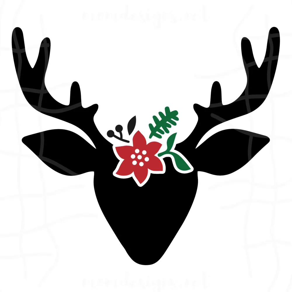 Free Christmas Reindeer Face SVG