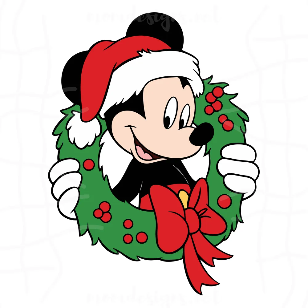 Mickey Christmas Svg, Christmas Hat Svg, Mickey Merry Christmas Svg