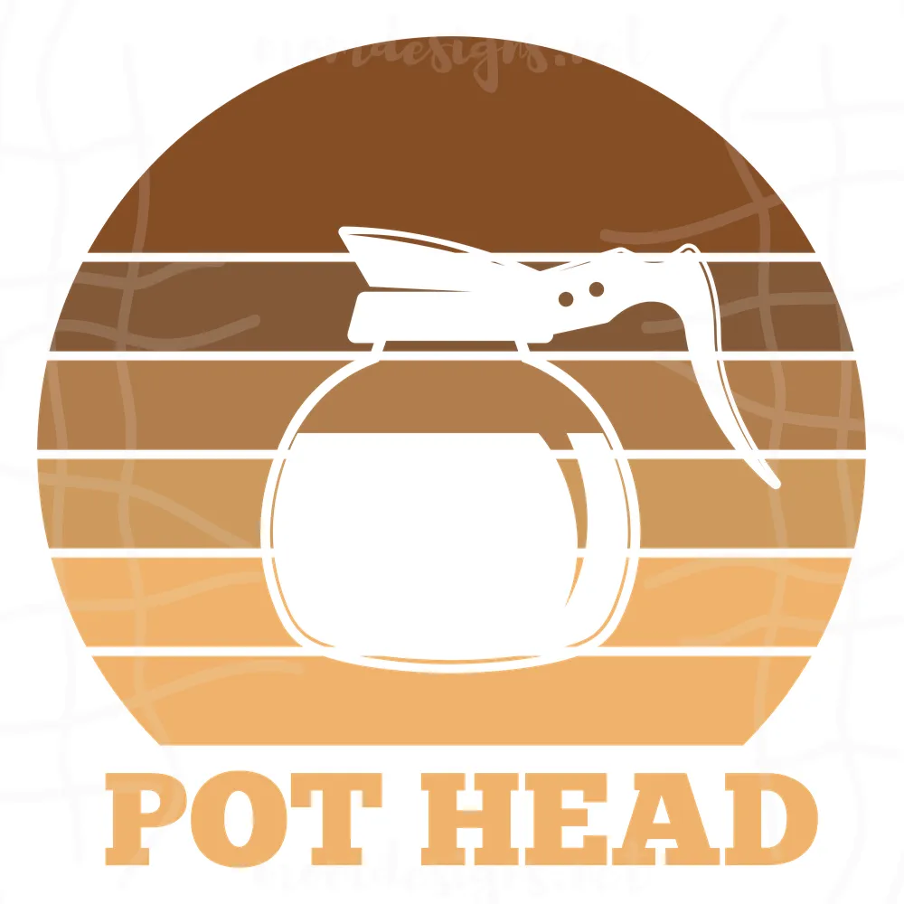 Pot Head Svg, Coffee Pot Head Svg, Coffee Pot Svg, Coffee Svg, Funny Coffee Svg