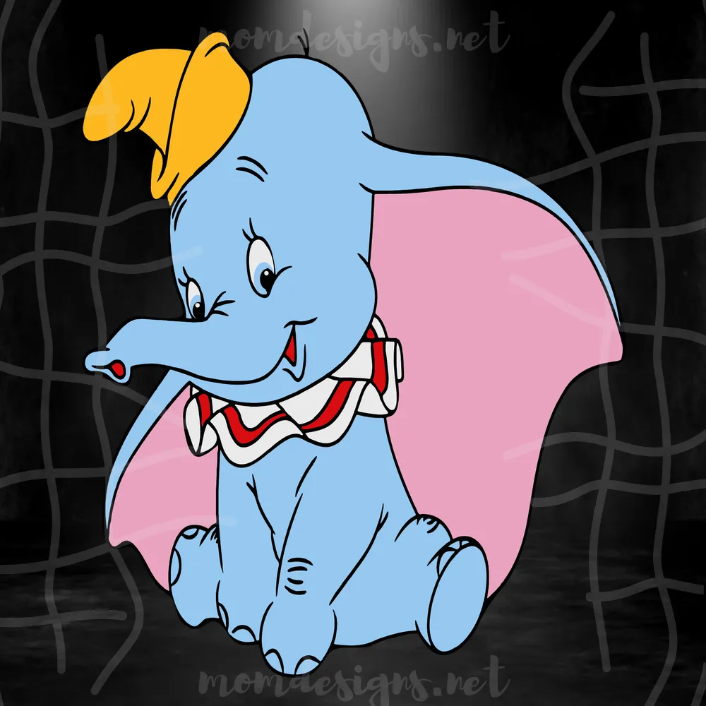 Dumbo With Hat, Layered Svg File