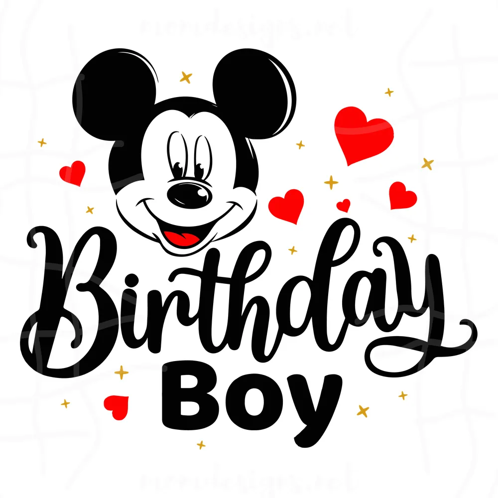 Disney Mouse Birthday Boy SVG, Love Mickey Mouse SVG