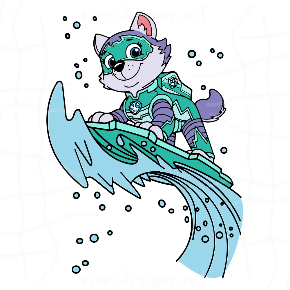 Everest Surfing Paw Patrol Svg