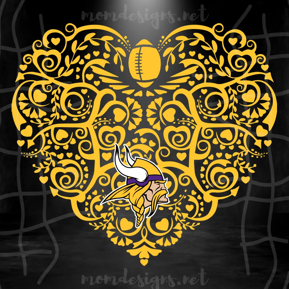 Minnesota Vikings Football Heart Svg, Sport Svg, Minnesota Vikings Svg, Vikings Football Team, Vikings Svg, Minnesota Svg, Super Bowl Svg, Football Svg, Football Teams Svg, NFL Svg, Minnesota Football Svg