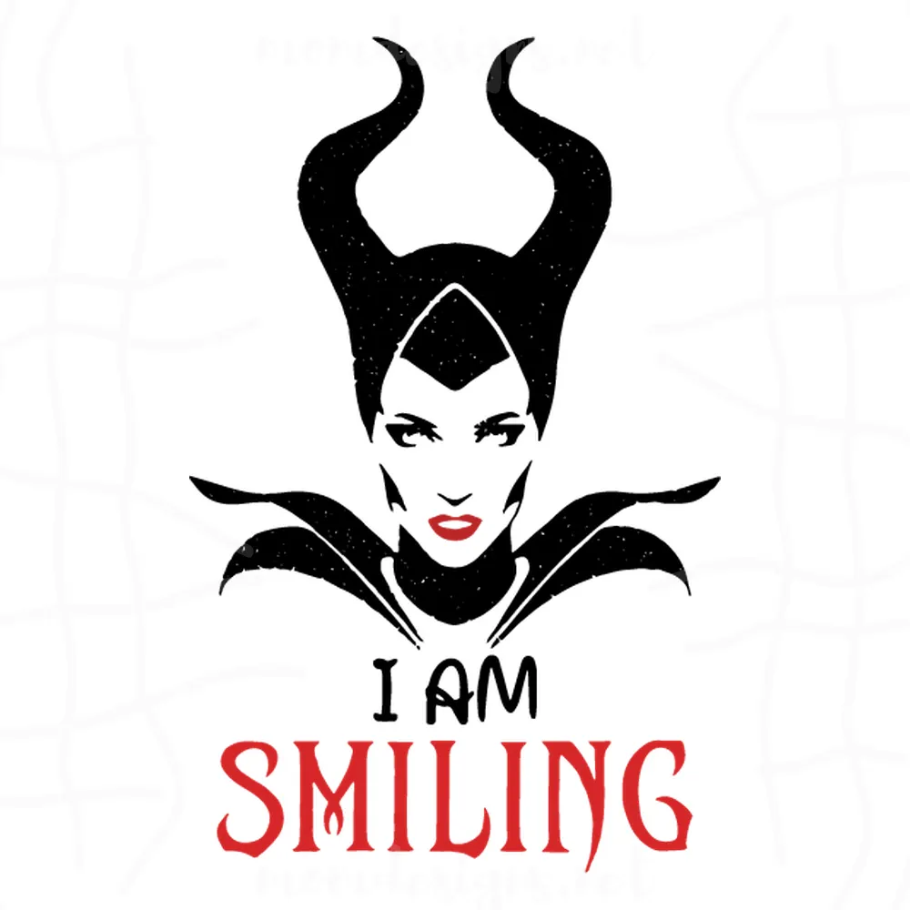 Maleficent I Am Smiling Ears Horns Faces Outline, The Best Digital Svg Designs For Cricut