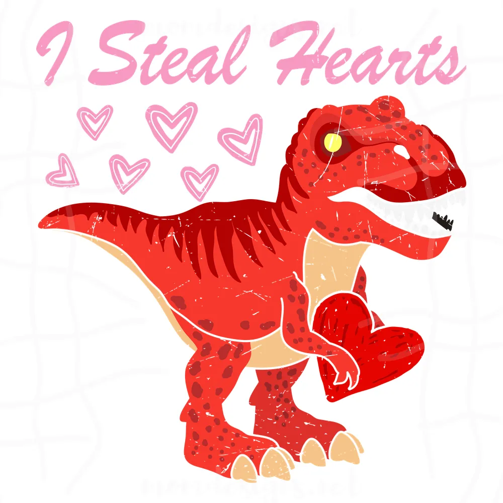 I Steal Hearts Dinosaur Valentine Day Svg, Valentine Svg, Steal Svg, Dinosaur Svg