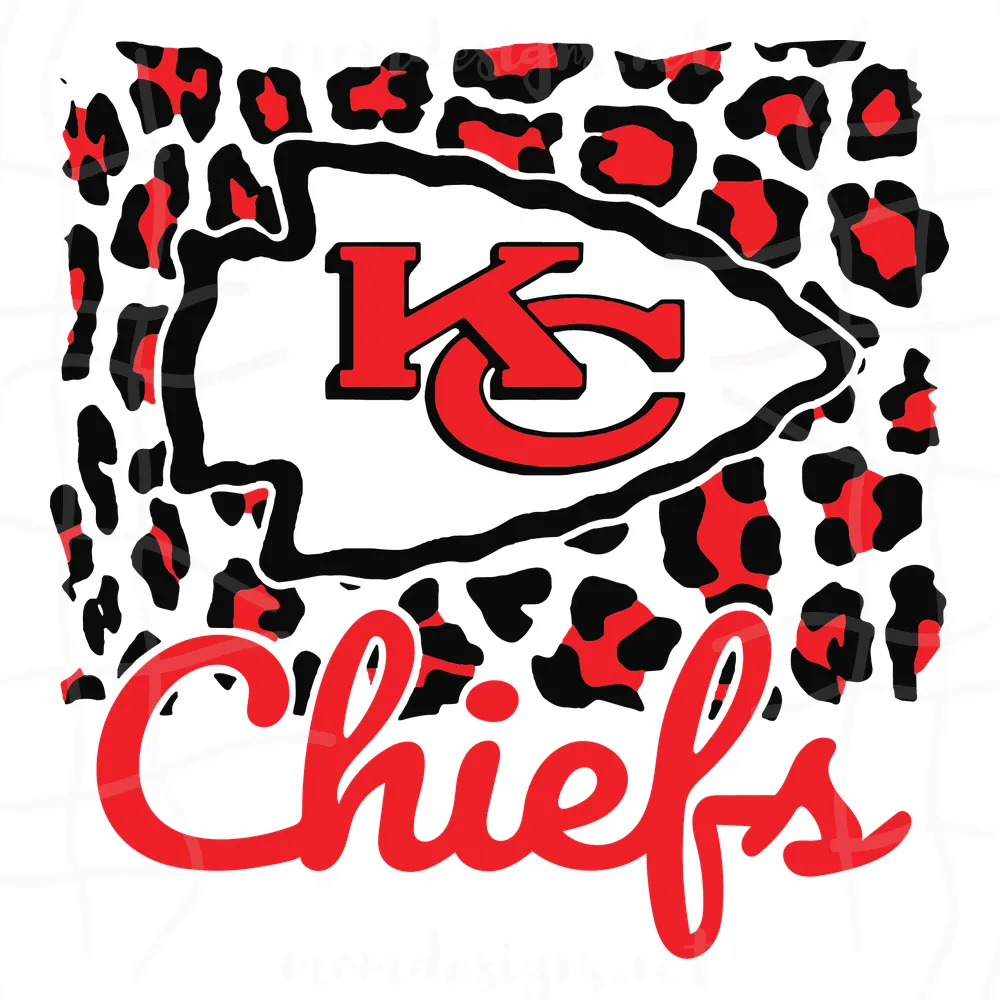 Kc Chiefs Football Leopard Logo Svg Graphic Designs Files