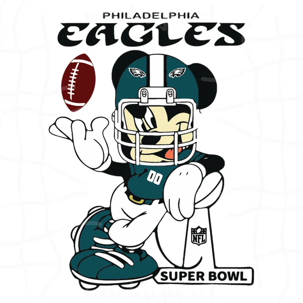 Mickey Mouse Philadelphia Eagles NFL 2023 LVII Super Bowl Svg