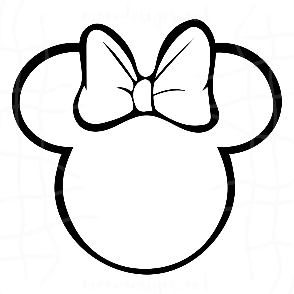 Minnie head outline svg free, disney svg, minnie mouse svg, instant download, silhouette cameo, free vector files, minnie head svg 0287