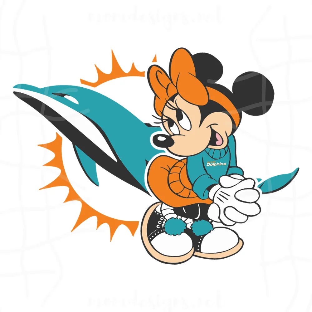 Minnie Loves the Miami Dolphins svg, Miami dolphins cut, miami dolphins nfl, dolphins nfl logo, dolphins print svg, miami dolphins SVG, NFL teams miami dolphins
