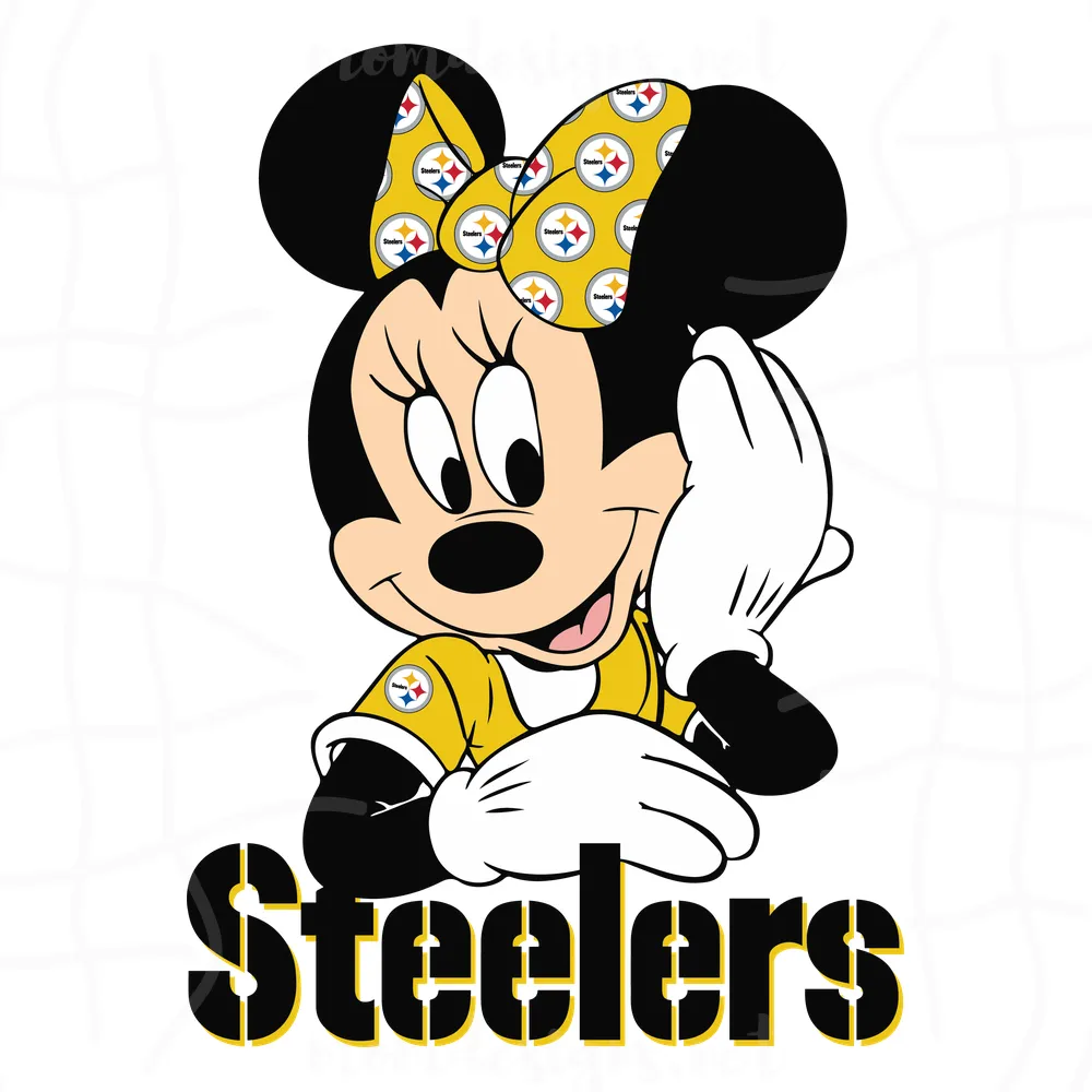 Minnie Mouse Pittsburgh Steeler Svg, Sport Svg, Disney Steelers Svg, NFL Svg