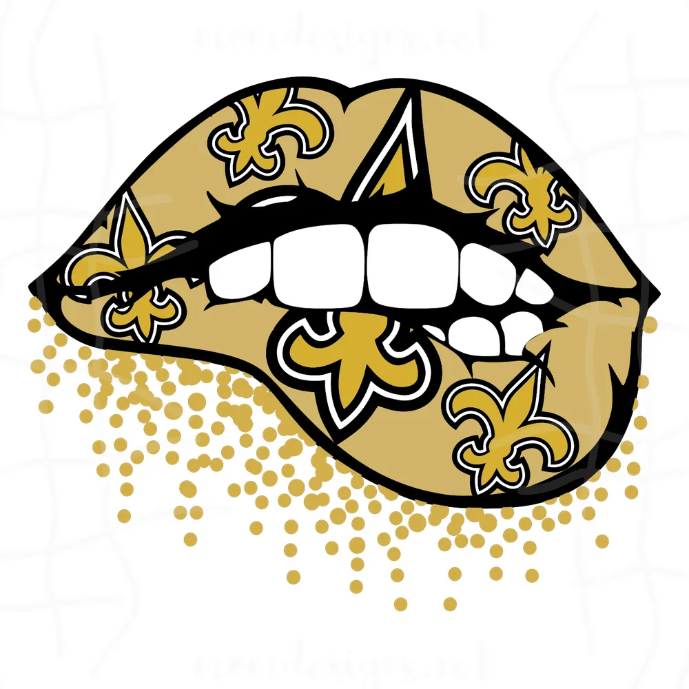 New Orleans Saints lips SVG,SVG Files For Silhouette, Files For Cricut, SVG, DXF, EPS, PNG Instant Download