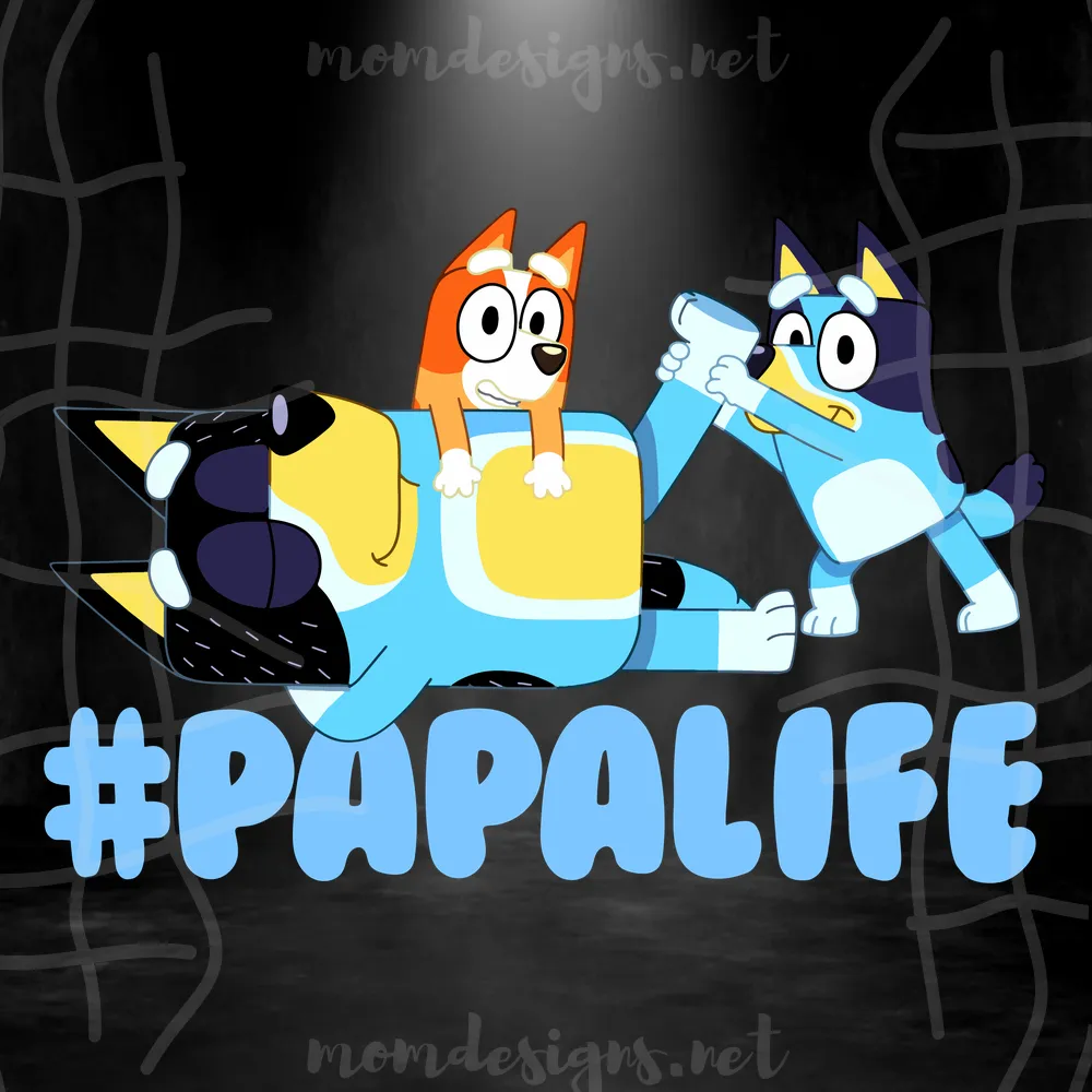 Papa Life Bluey Dad And Kids, Digital Files