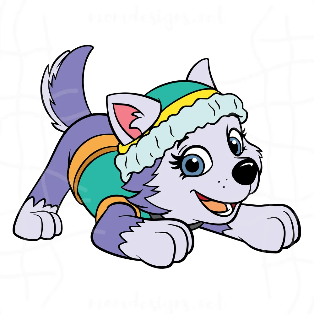Everest Svg, Everest Paw Patrol Svg, Cute Dog Svg, Cartoon Svg, Svg Dxf Png Eps Cutting Cut File Silhouette Cricut