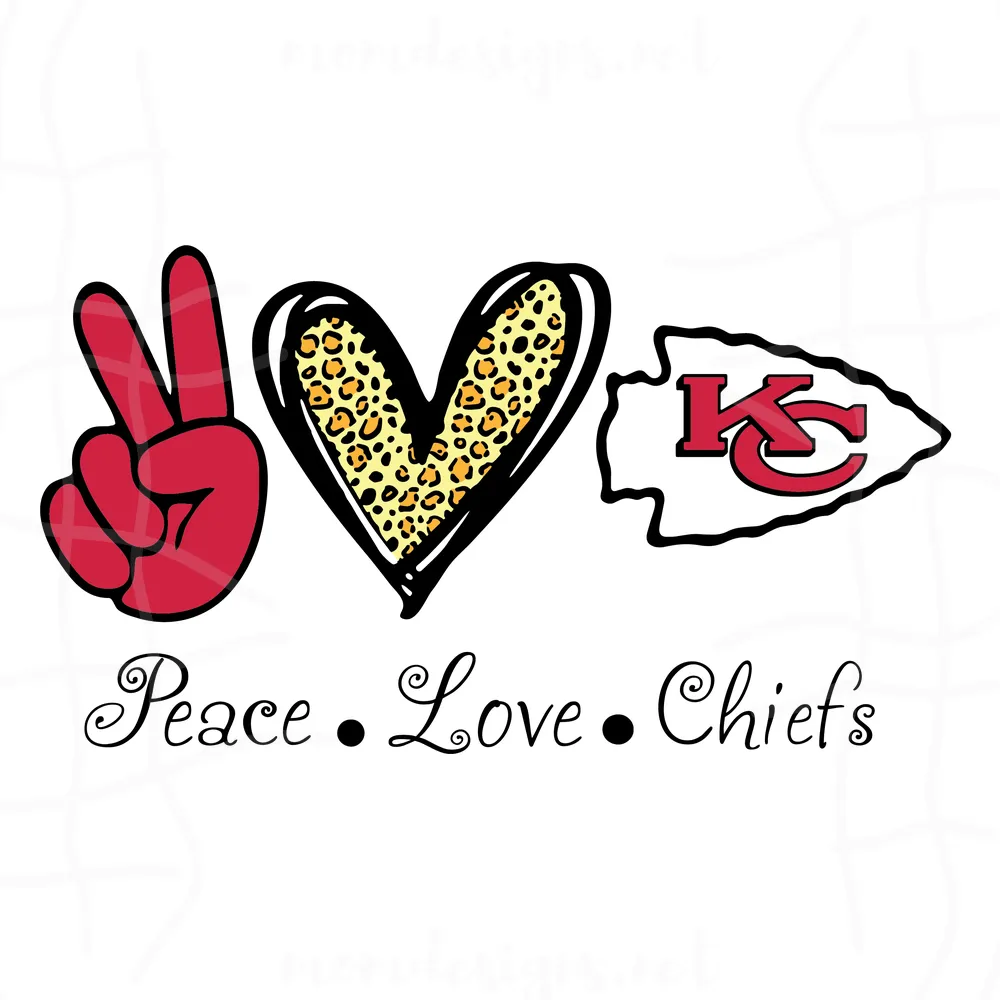 Peace Love Kansas City Chiefs Svg, Kansas City Chiefs Svg, Chiefs Svg