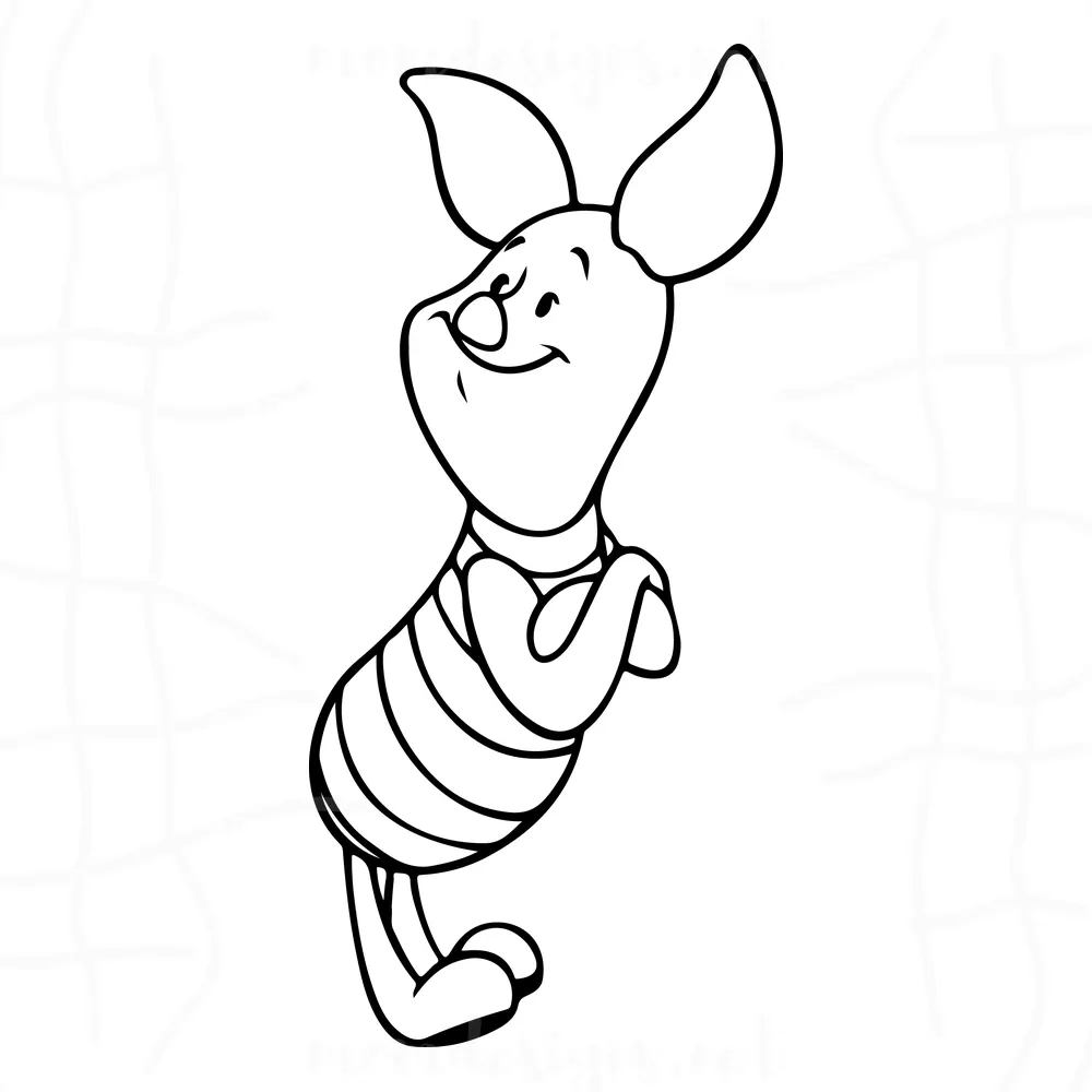 Piglet svg free, winnie the pooh svg, disney svg, instant download, pig svg, cartoon svg, best disney svg files, outline svg, png, dxf 0589
