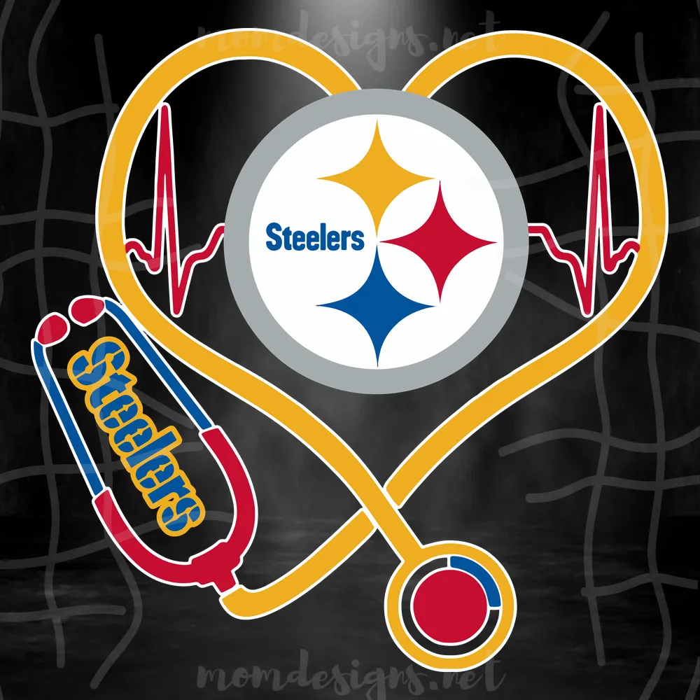 Pittsburgh Steelers Heart Stethoscope Svg, Pittsburgh Steelers Svg