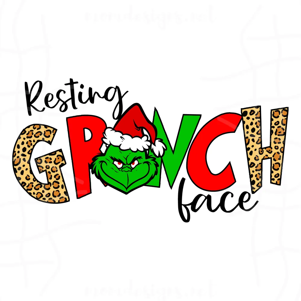 Resting Grinch Face svg, Grinch svg, Grinch face svg, Christmas svg, the grinch svg, Santa hat svg, Christmas gift, funny christmas svg
