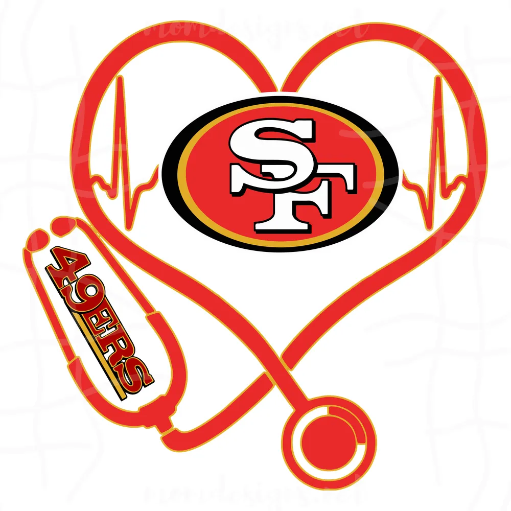 San Francisco 49Ers Heart Stethoscope Svg, San Francisco 49Ers Svg