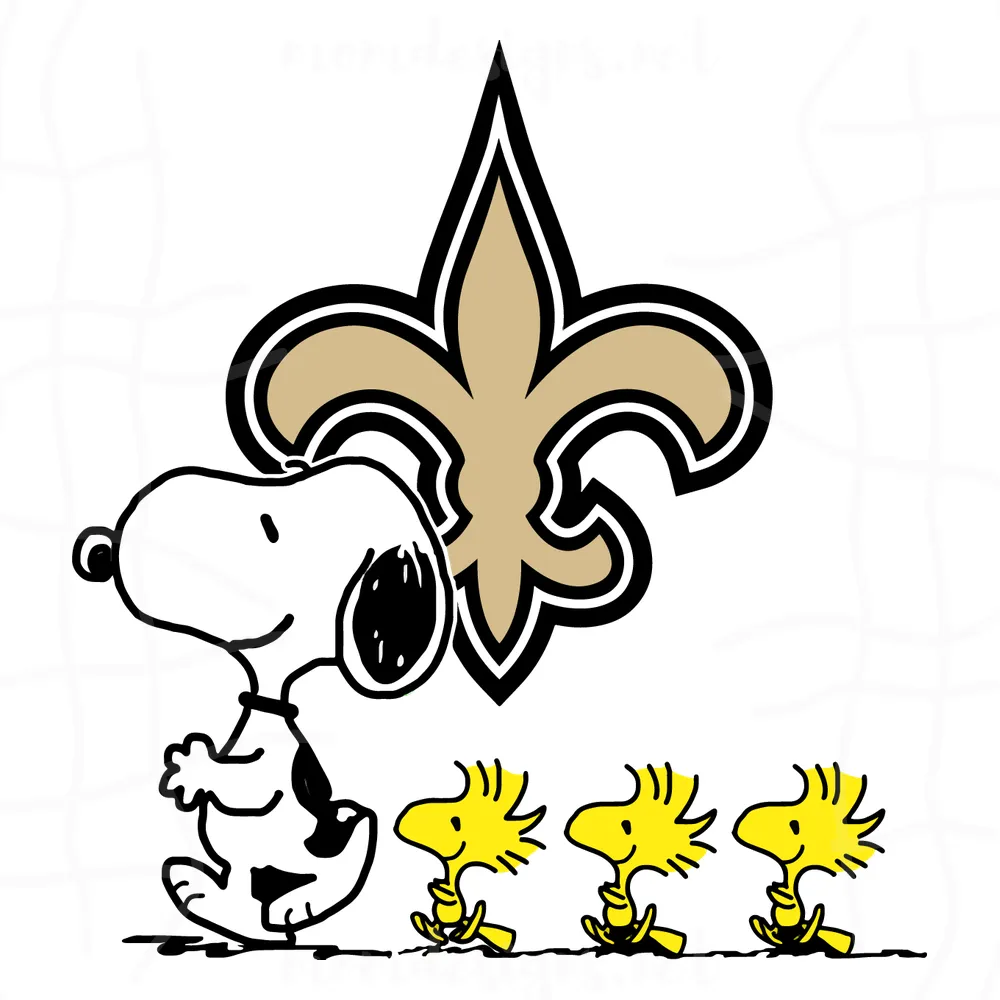 New Orleans Saints Snoopy Woodstock Svg, New Orleans Saints Svg, Saints Nfl Svg