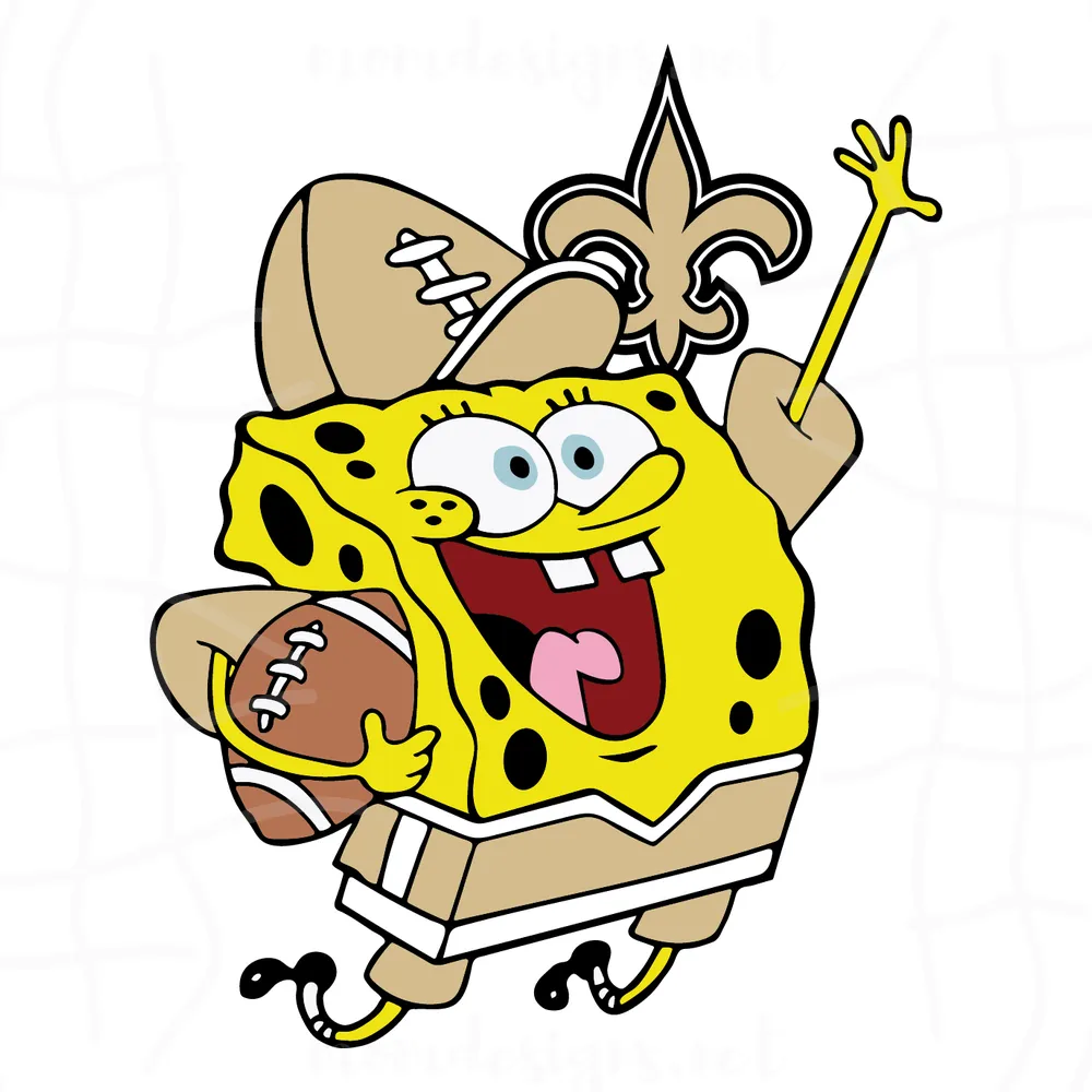 New Orleans Saints Football Spongebob Svg, Sport Svg, New Orleans Saints Svg, Saints Football Team, Saints Svg, New Orleans Svg, Super Bowl Svg