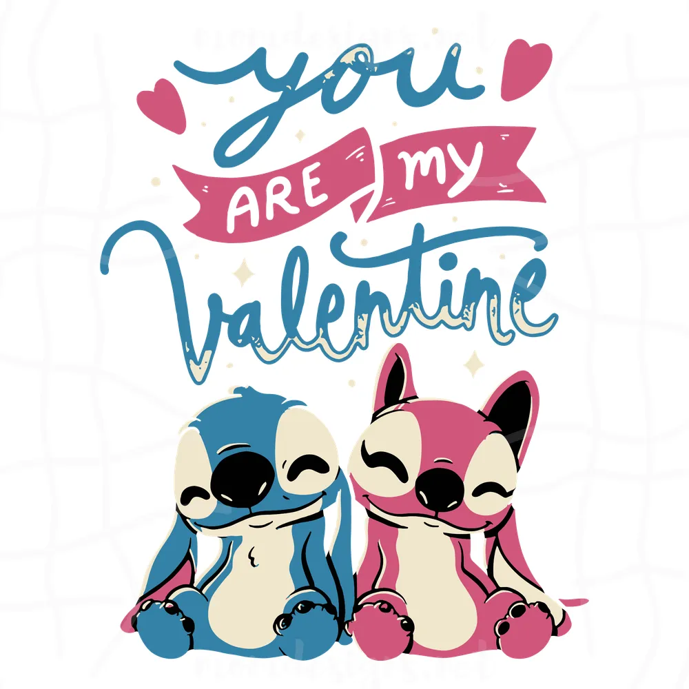 Stitch You Are My Valentine Svg, Couple Stitch Svg, Valentine Svg, Lover Svg