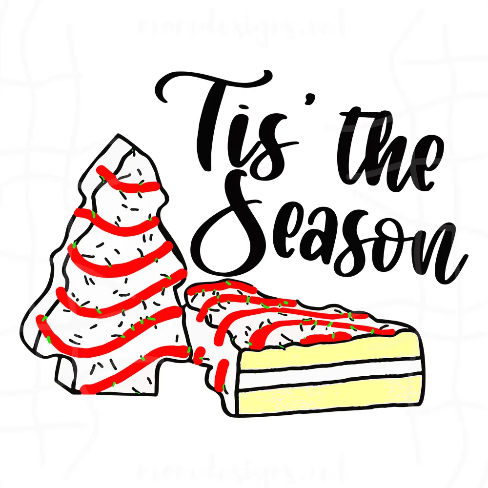 Tis The Season Svg, Christmas Cake Svg, Christmas Tree Cakes Svg, Christmas Party Svg