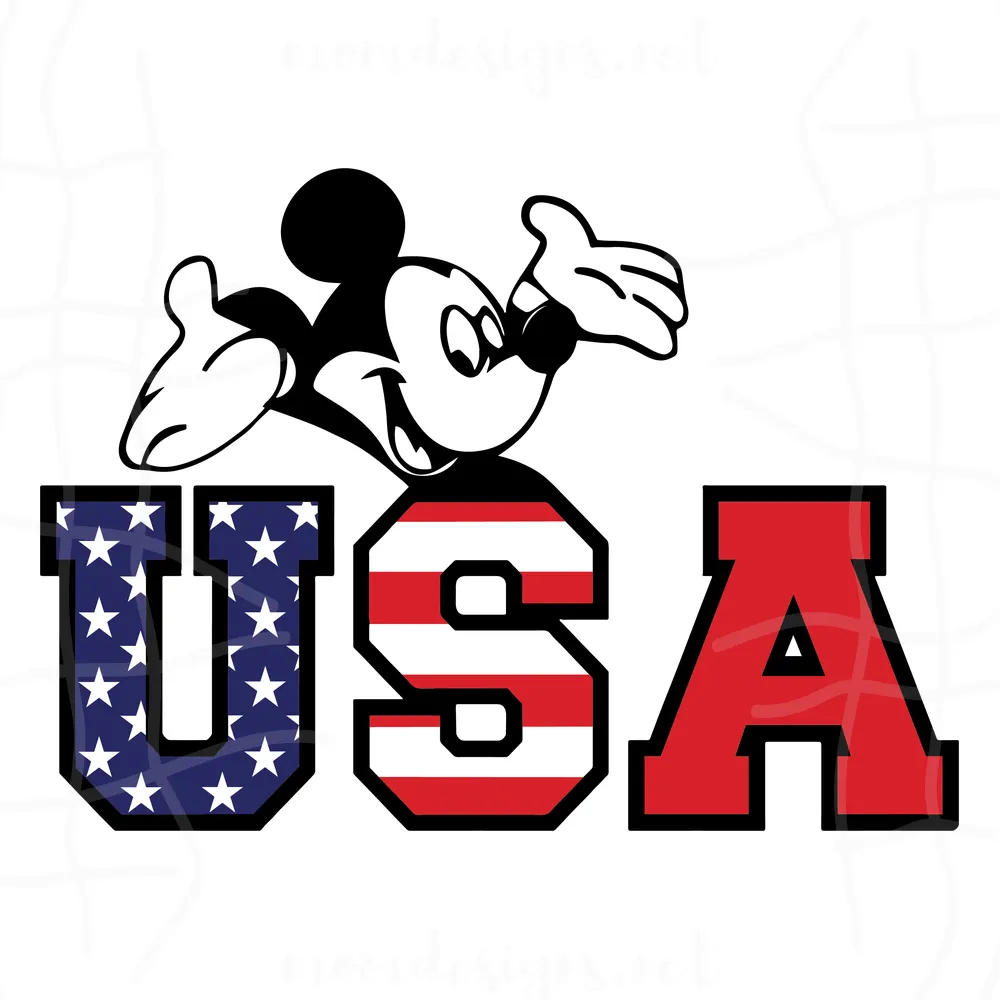 Mickey USA 4th Of July SVG, Funny Mickey Mouse SVG, American Flag SVG