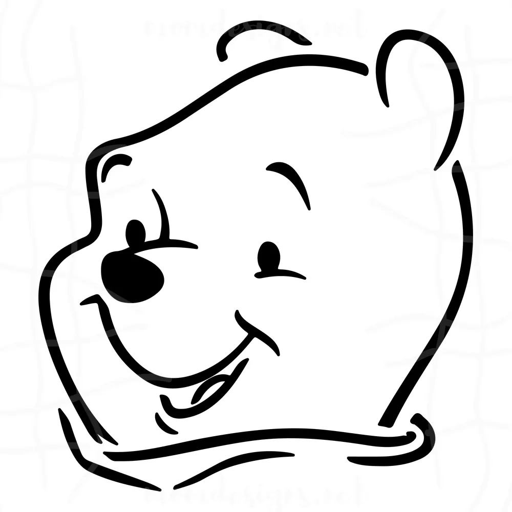 Winnie the pooh svg free, disney svg, cartoon svg, instant download, bear svg, shirt design, outline svg, free vector files, dxf, png 0663