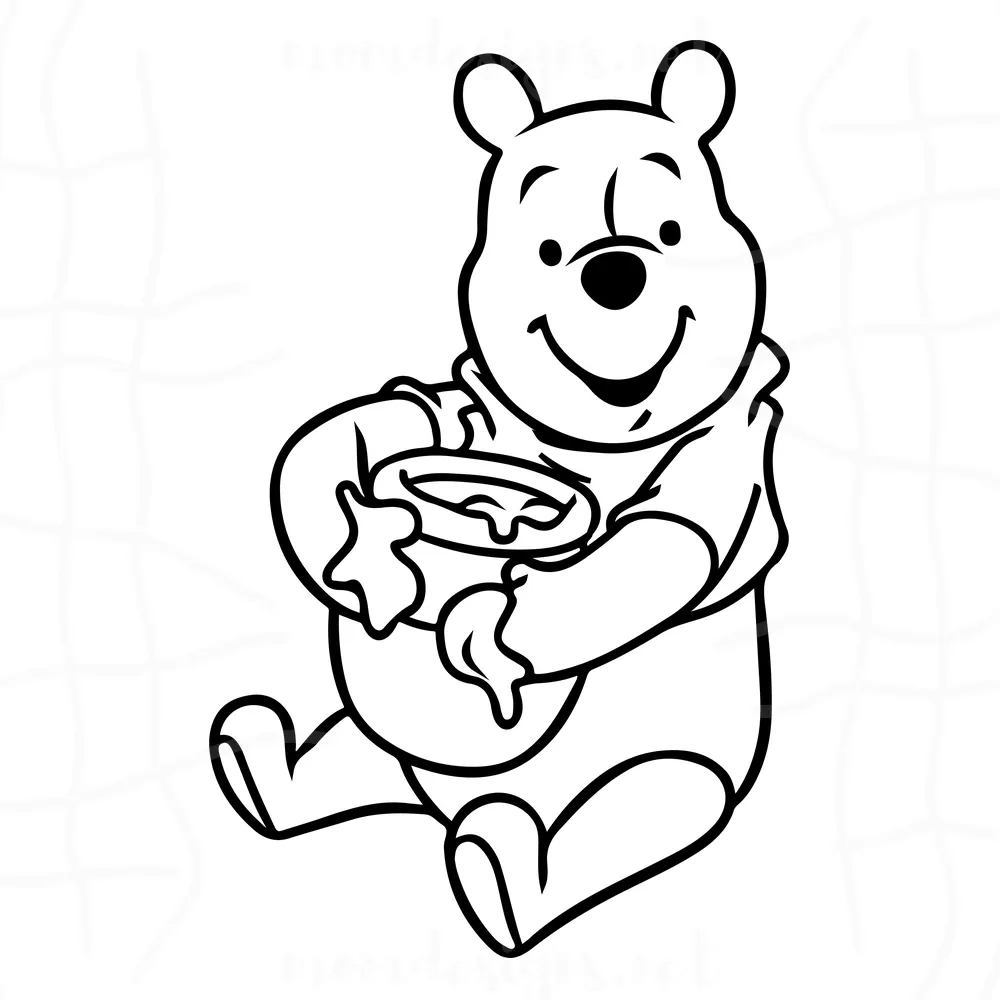 Winnie the pooh svg free, disney svg, bear svg, instant download, outline svg, silhouette cameo, best disney svg files, cartoon svg 0544