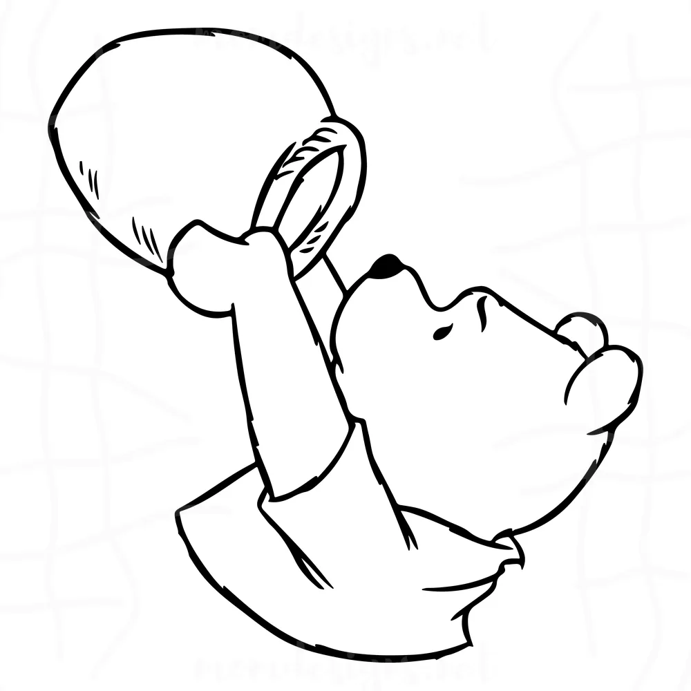 Winnie the pooh svg free, disney svg, cartoon svg, instant download, silhouette cameo, shirt design, outline svg free vector files 0716