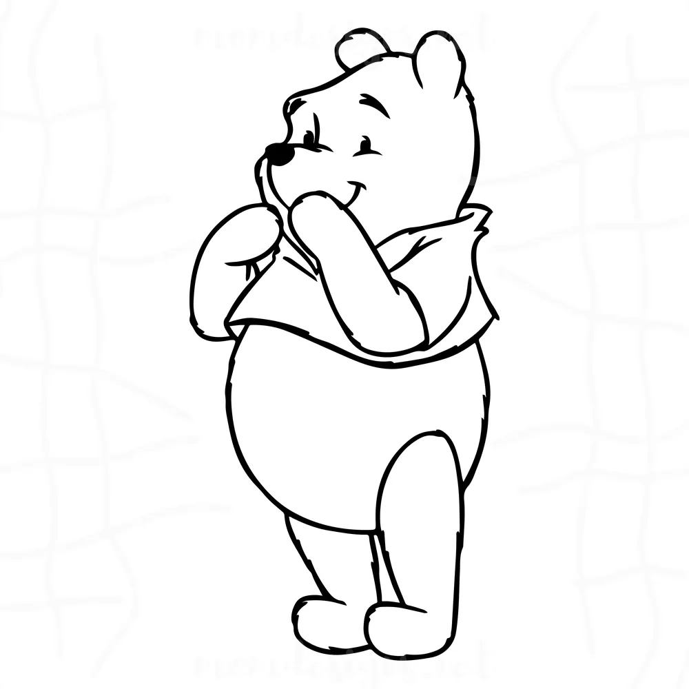 Winnie the pooh svg free, disney svg, free svg files disney, instant download, bear svg, cartoon svg, winnie pooh svg, outline svg 0535