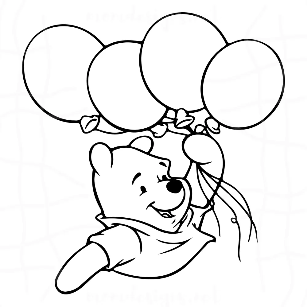 Winnie the pooh svg free, disney svg, cartoon svg, instant download, silhouette cameo, shirt design, outline svg, free vector files 0815