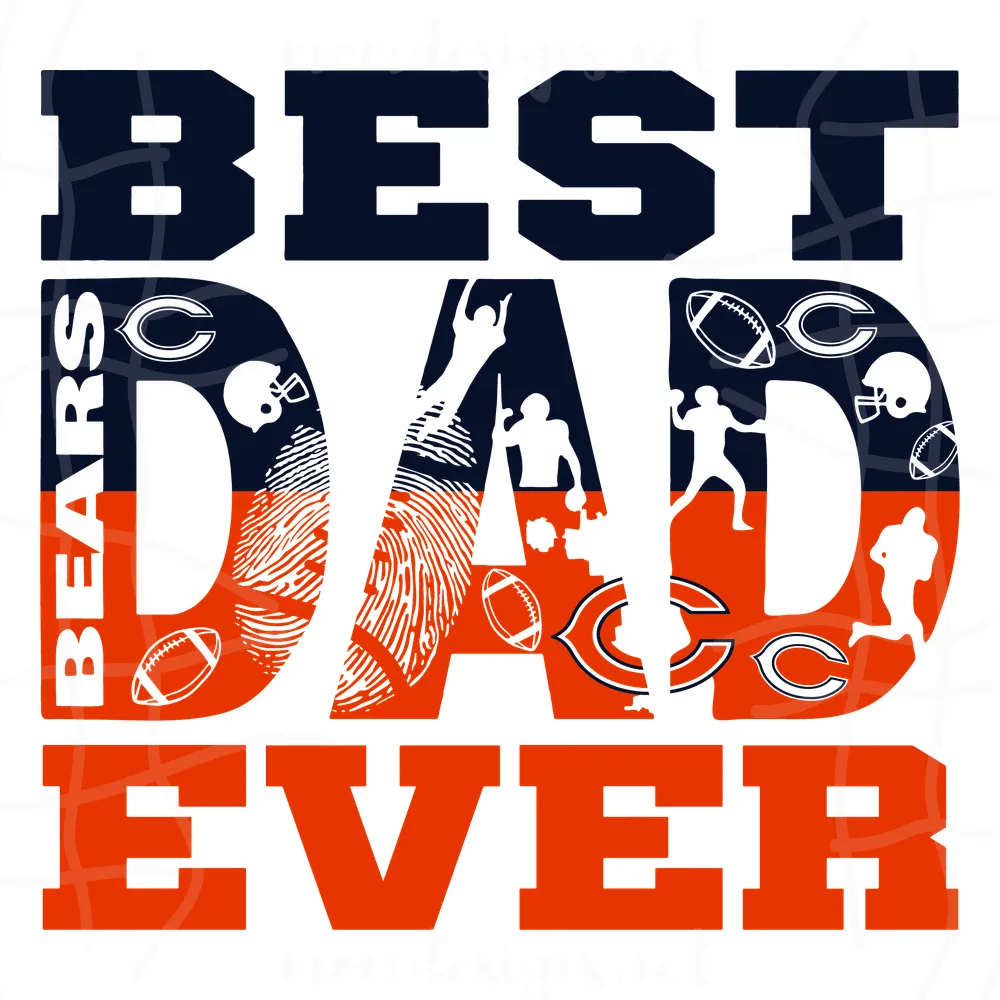 Best Dad Ever Chicago Bears Svg, Best Dad Ever Svg, Trending Dad Nfl Svg