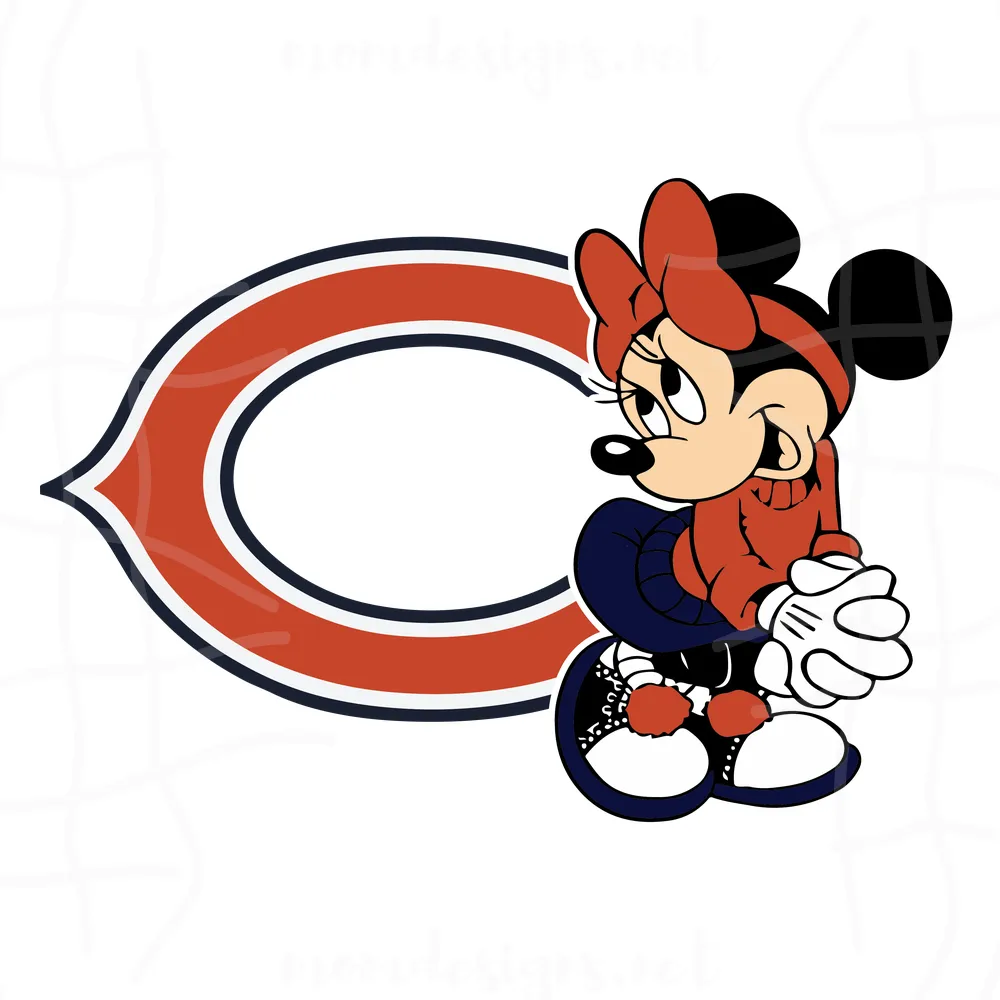 Chicago Bears  Disney Minnie football team Clipart Disney, Cut files, png Dxf Eps Pdf Png ,Disney files for Silhouette