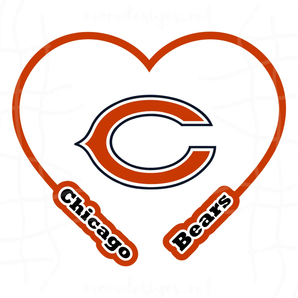 Bears Heart Svg, Sport Svg, Chicago Bears Svg, Bears NFL Svg, Super Bowl Svg, Chicago Football, Bears Fan, NFL Teams, NFL Teams Logo, Svg Cricut, Football Teams Svg, Sport Teams, NFL Svg, Chicago Bears NFL