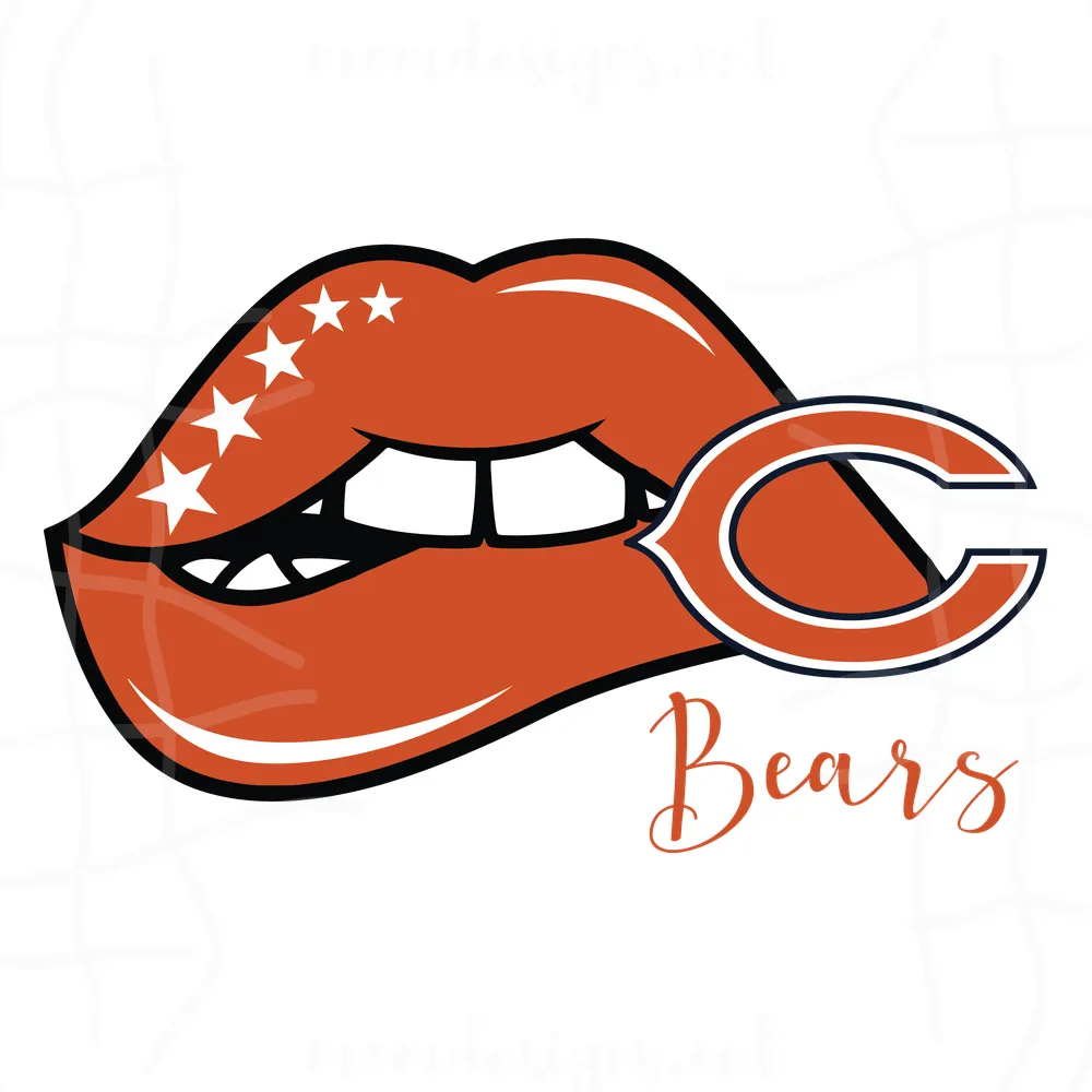 Chicago Bears Lips Svg, Chicago Bears Svg, NFL Svg, Cricut File, Clipart, Sexy Lips Svg, Sport Svg, Football Svg, Png, Eps, Dxf
