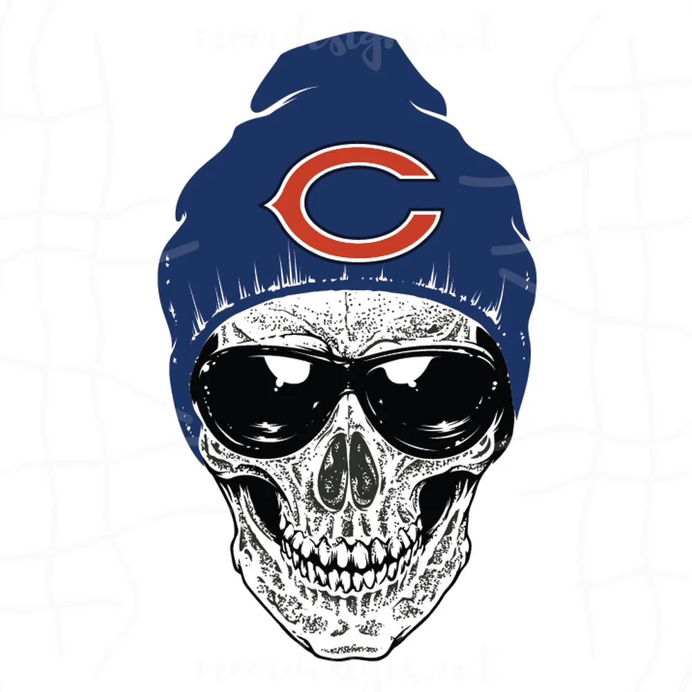 Skull Chicago Bears Svg, Sport Svg, Chicago Bears Svg, Chicago Bears Football Team Svg, Skull Svg, Glassing Skull Svg, Chicago Bears Logo Svg, Chicago Bears Hat Svg, Chicago Bears Fans Svg, NFL Svg, Super Bowl Svg