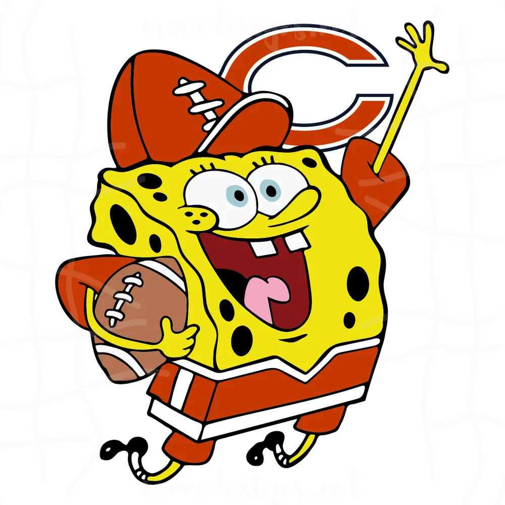 Chicago Bears Football Spongebob Svg, Sport Svg, Chicago Bears Svg, Bears NFL Svg, Super Bowl Svg, Chicago Football, Bears Fan