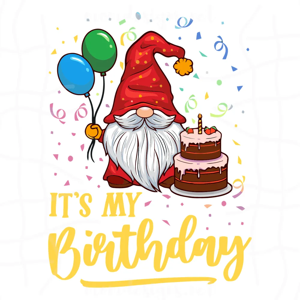 Gnome Birthday Svg, Birthday Svg, Gnome Svg, Balloons Svg, Birthday Cake Svg, Ribbon Svg, Happy Birthday Svg, Birthday Gifts Svg, My Birthday Svg, Gnome Birthday Svg