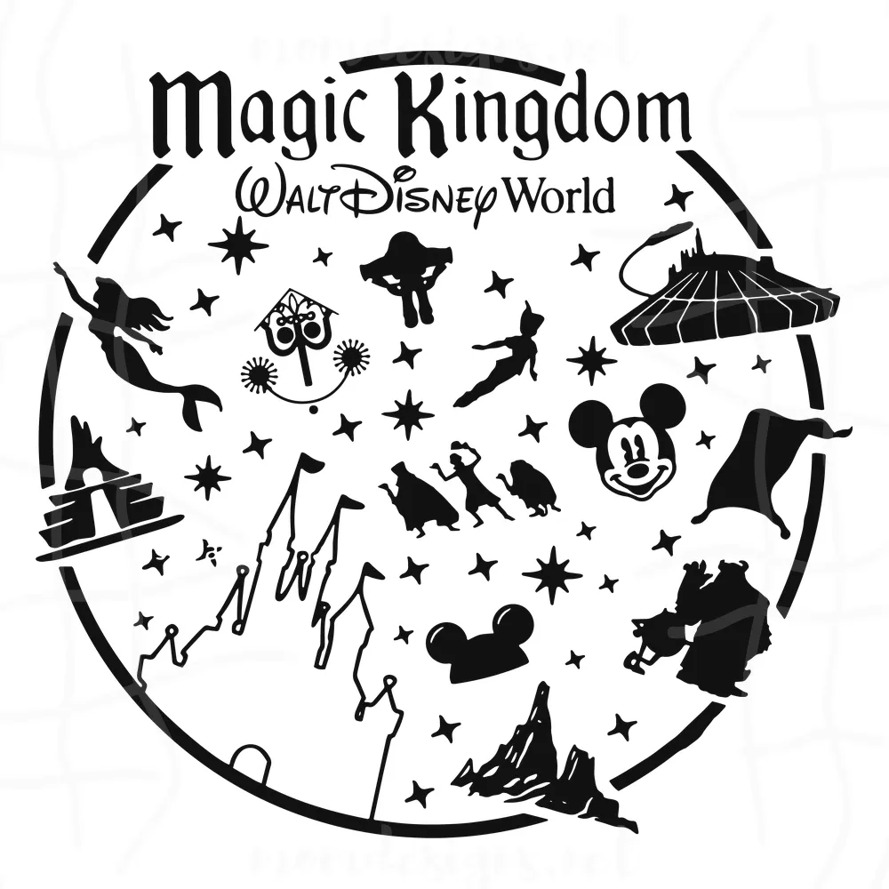 Magic Kingdom Walt Dis World Svg, Disney Svg, Disney Castle Svg, Mickey Mouse Svg