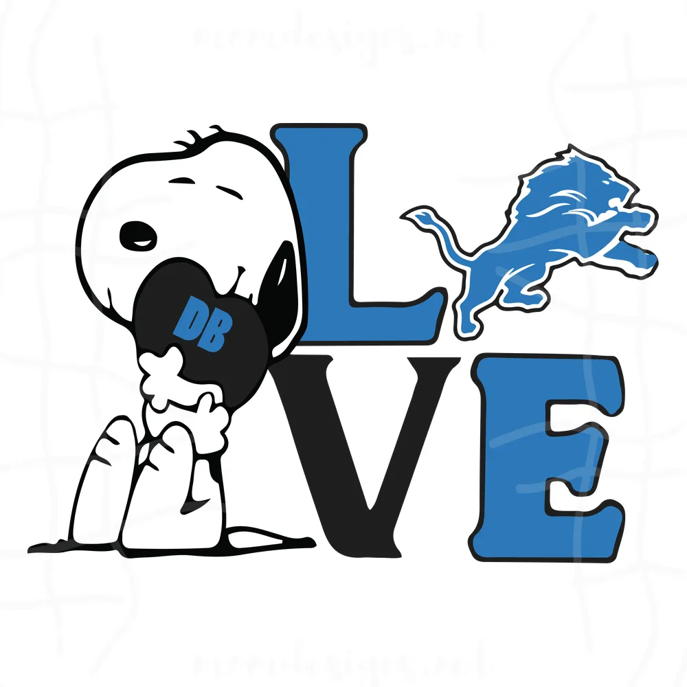 Snoopy Love Detroit Lions, Cutting File Svg
