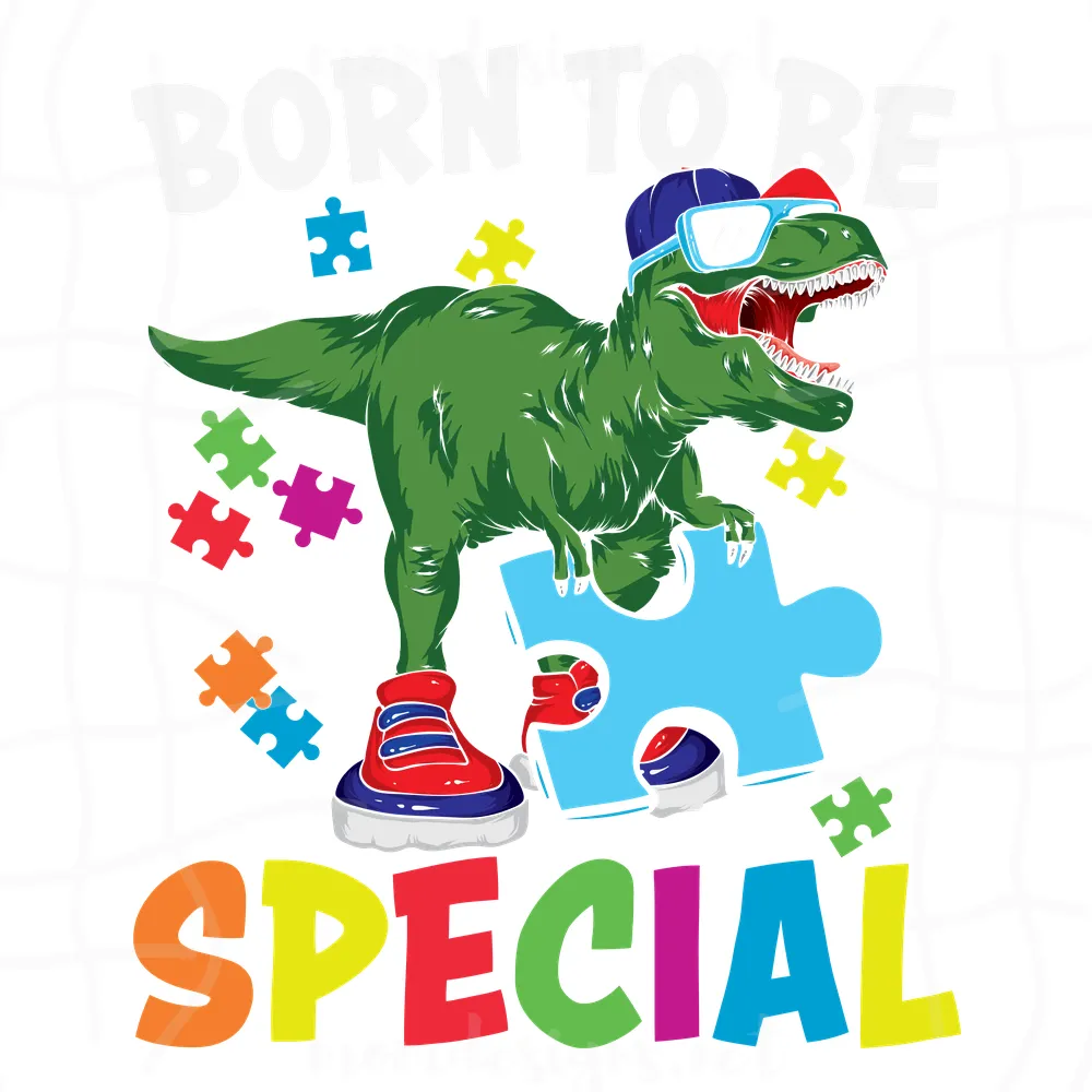 Born To Be Special Svg, Autism Svg, Dinosaur Autism Svg, Autism Puzzle Svg