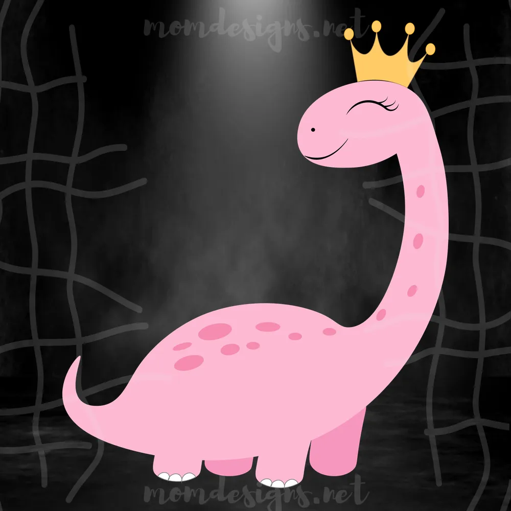 Cute Girl Dinosaur SVG PNG, Cute Princess Graphic Svg