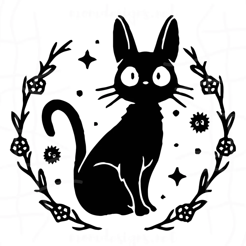 Cat Anime Svg Digital Download, Manga Instant Download, Japanese Svg