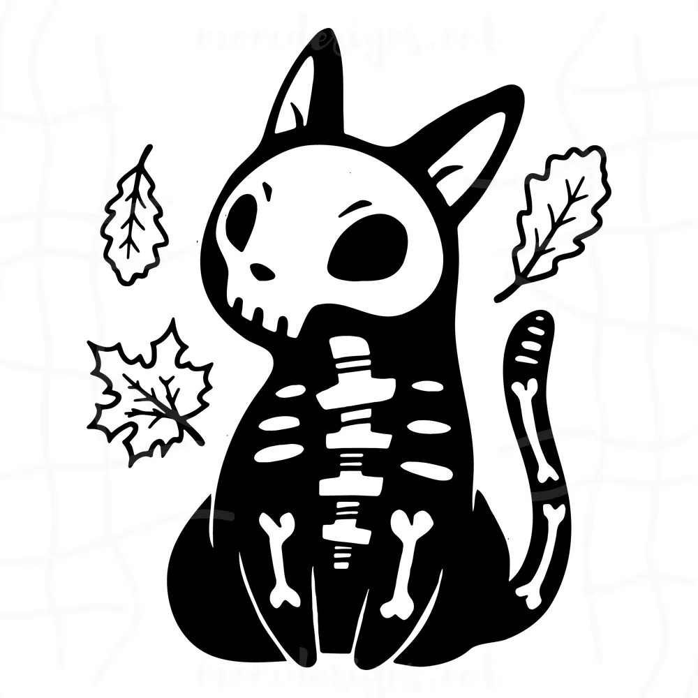 Skeleton Cat Svg, Halloween Svg, Skeleton Svg, Cat Svg, Cat Halloween Svg