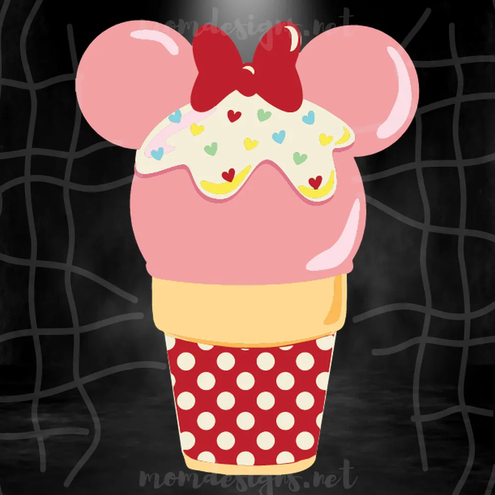 Ice Scream Vector Minnie Mouse Ears Svg, Trending Gift For Girl And Friend Svg Diy Crafts Svg Files For Cricut, Silhouette Sublimation Files